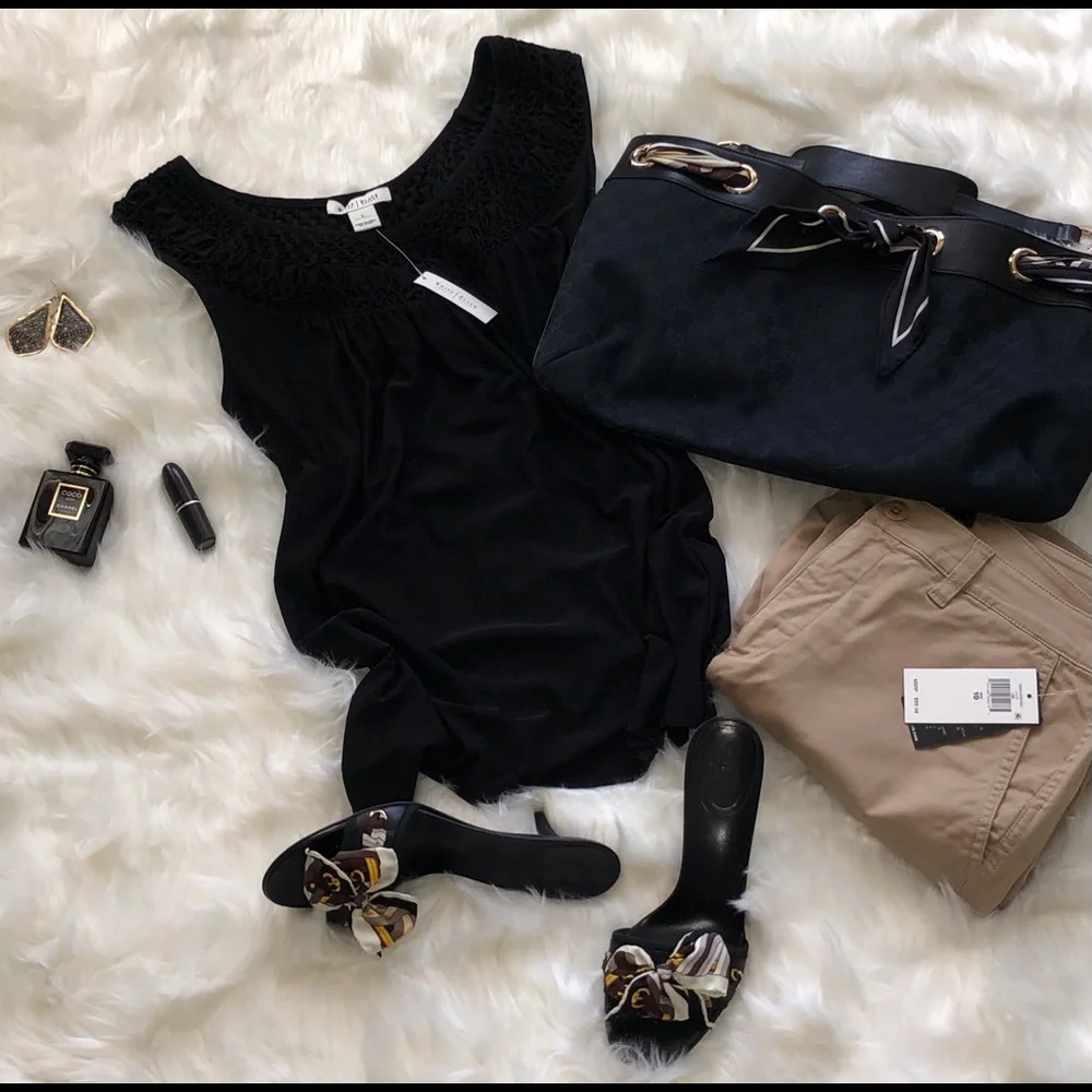 Gucci Scarf Trim Black Canvas Bag - Picture 3 of 12